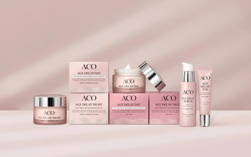 ACO Age Delay hudvårdsprodukter för mogen hud