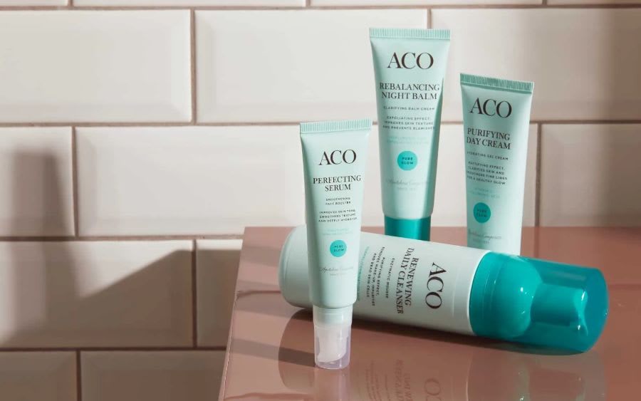 ACO Glow hudvårdsprodukter för kombinerad hud