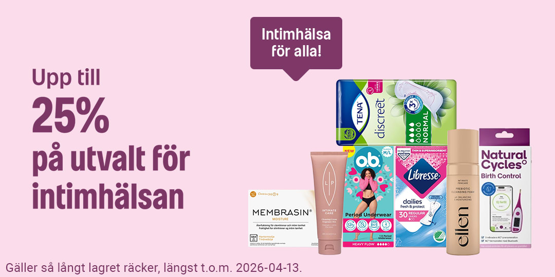 Upp till 25% på utvalt för intimhälsan