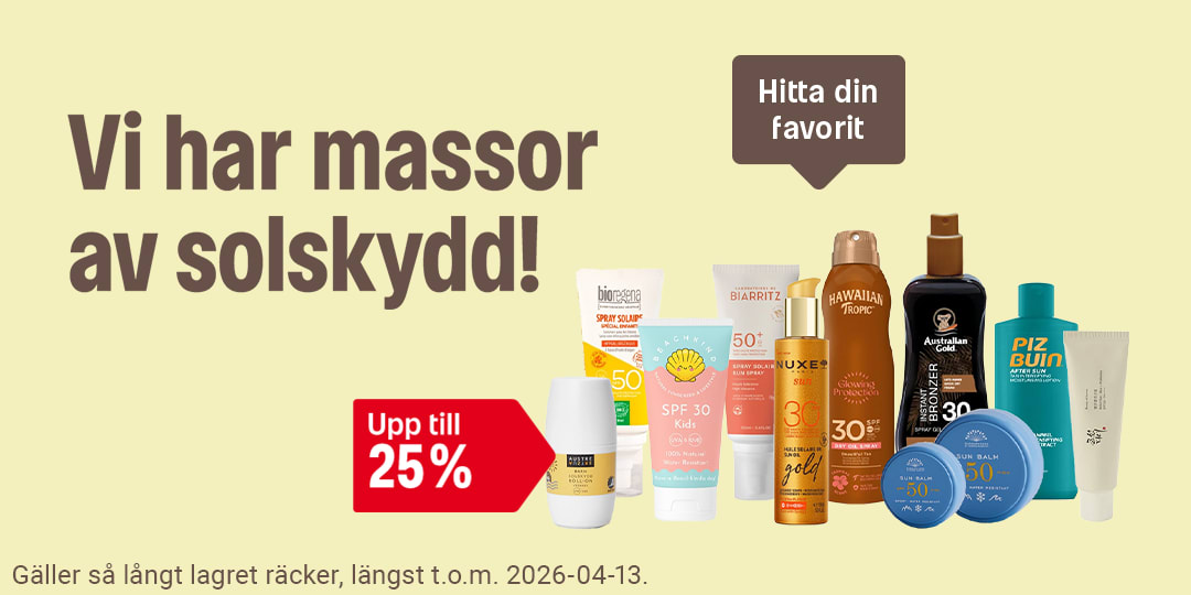 Upp till 25% på massor av solfavoriter