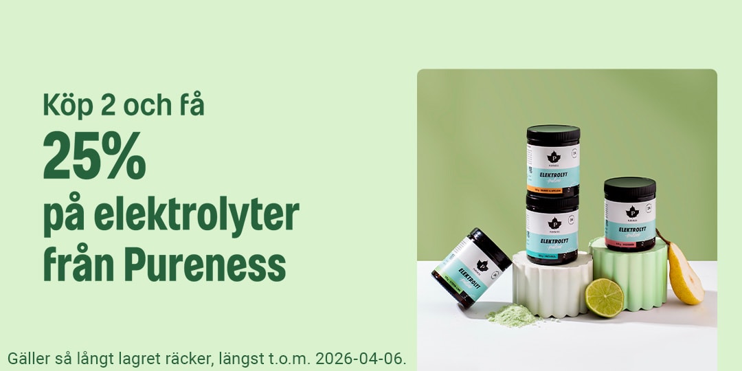 Köp 2 och få 25% på elektrolyter från Pureness