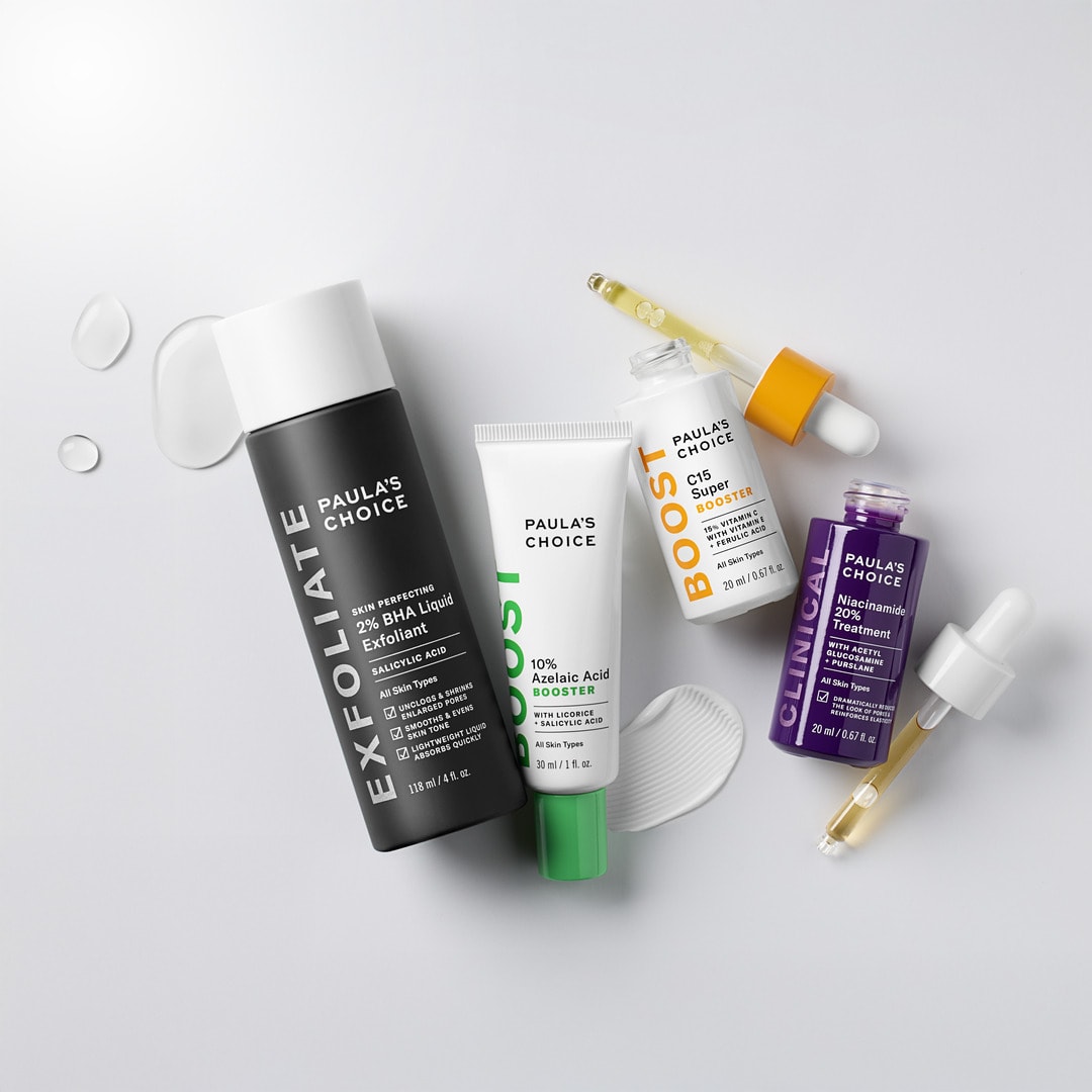 Hudvårdsprodukter från Paula's Choice i miljö